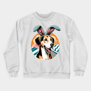 American Foxhound with Bunny Ears Celebrates Easter Crewneck Sweatshirt